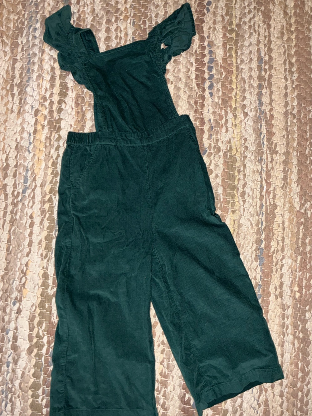 Tucker + Tate Dark Green Corduroy Ruffle-Strap Jumpsuit